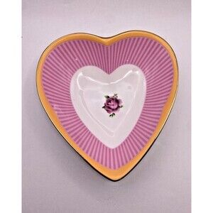 Royal Albert Sweet Stripe Candy Collection Heart Dish Used
